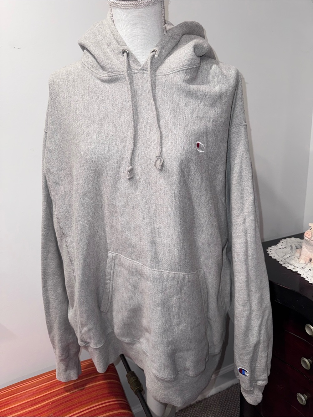 Champion Men's Light Gray Pullover Hoodie